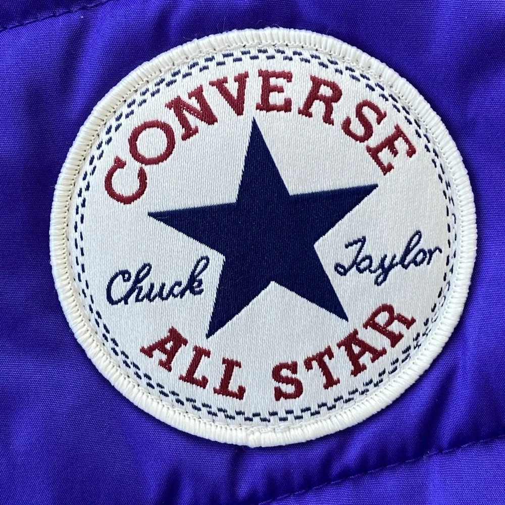 Converse All Star Youth Puffer 10-12‎ Unisex Full Zip Vest Jacket Purple Solid